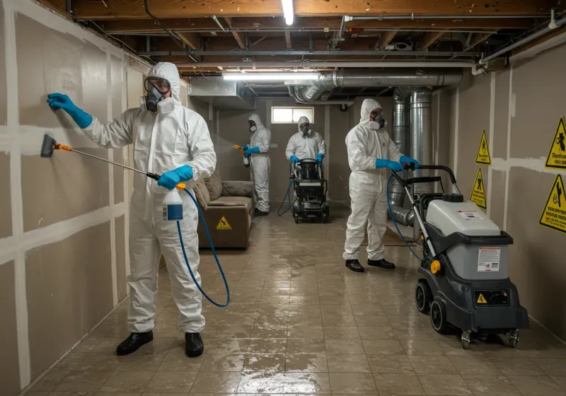 Basement Moisture Removal and Structural Drying process in Desoto Lakes, FL